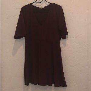 Copper Key maroon dress with above elbow sleeves